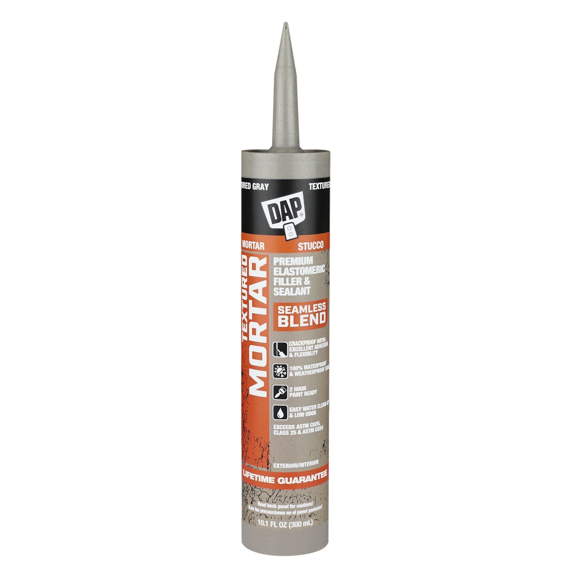 DAP Textured Mortar Premium Elastomeric Filler & Sealant 10.1 FL OZ Gray, Model# 7079810082